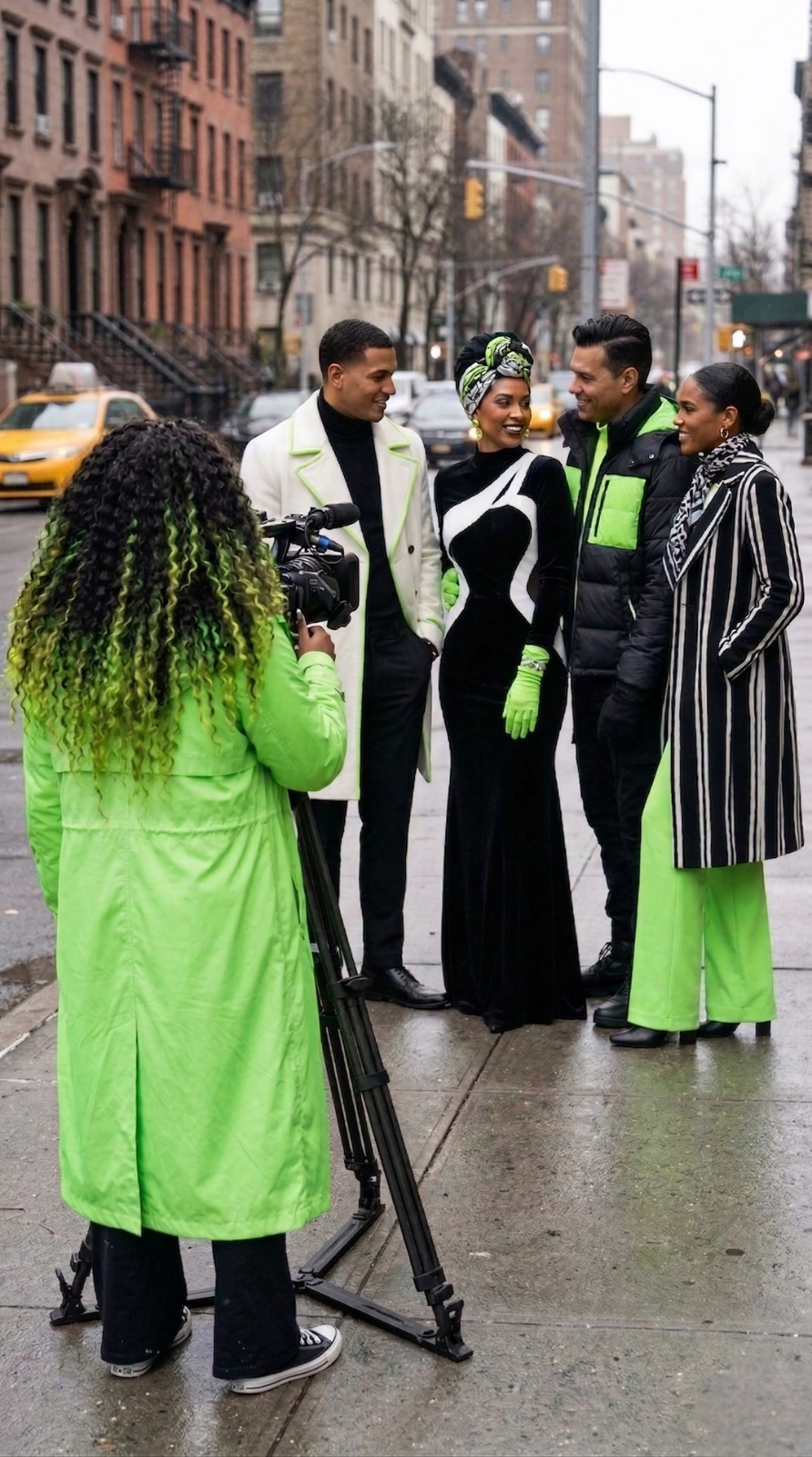 Filming street close-up